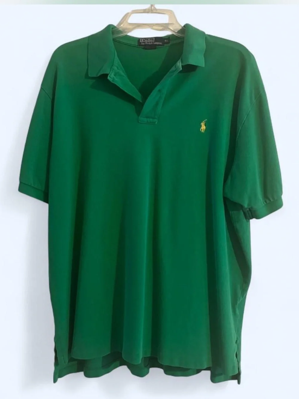 Ralph Lauren Green Polo with Yellow Pony Embroidery